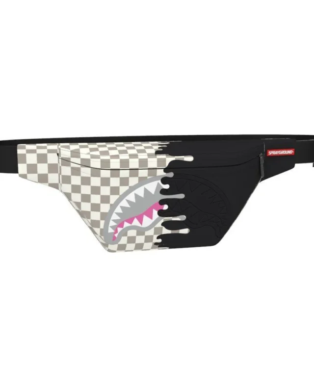 SPRAYGROUND CREAM CHECK SIDE DRIP SAVVY CROSSBODY B8920 Bag 16″ x 6.5″ x 2″ - SPRAYGROUND
