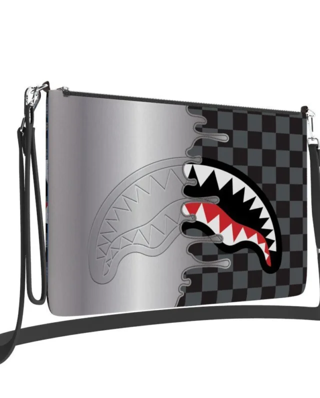 SPRAYGROUND SILVER SIDE DRIP CROSSOVER CLUTCH B8929 7″ X 10″ X 0.25″ - SPRAYGROUND