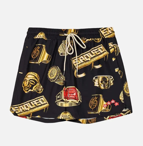GRIMEY THE OG TOUR SWIMMING SHORTS BLACK GBS210-BLK - Image 1