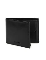 Calvin Klein Solid Leather Trifold Wallet Black 4500457684 8.8 x 10.2 x 2.5 cm