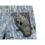 GRIMEY DROPPIN SCIENCE JACQUARD BAGGY DENIM SHORTS GBDS206-WLB - Image 5