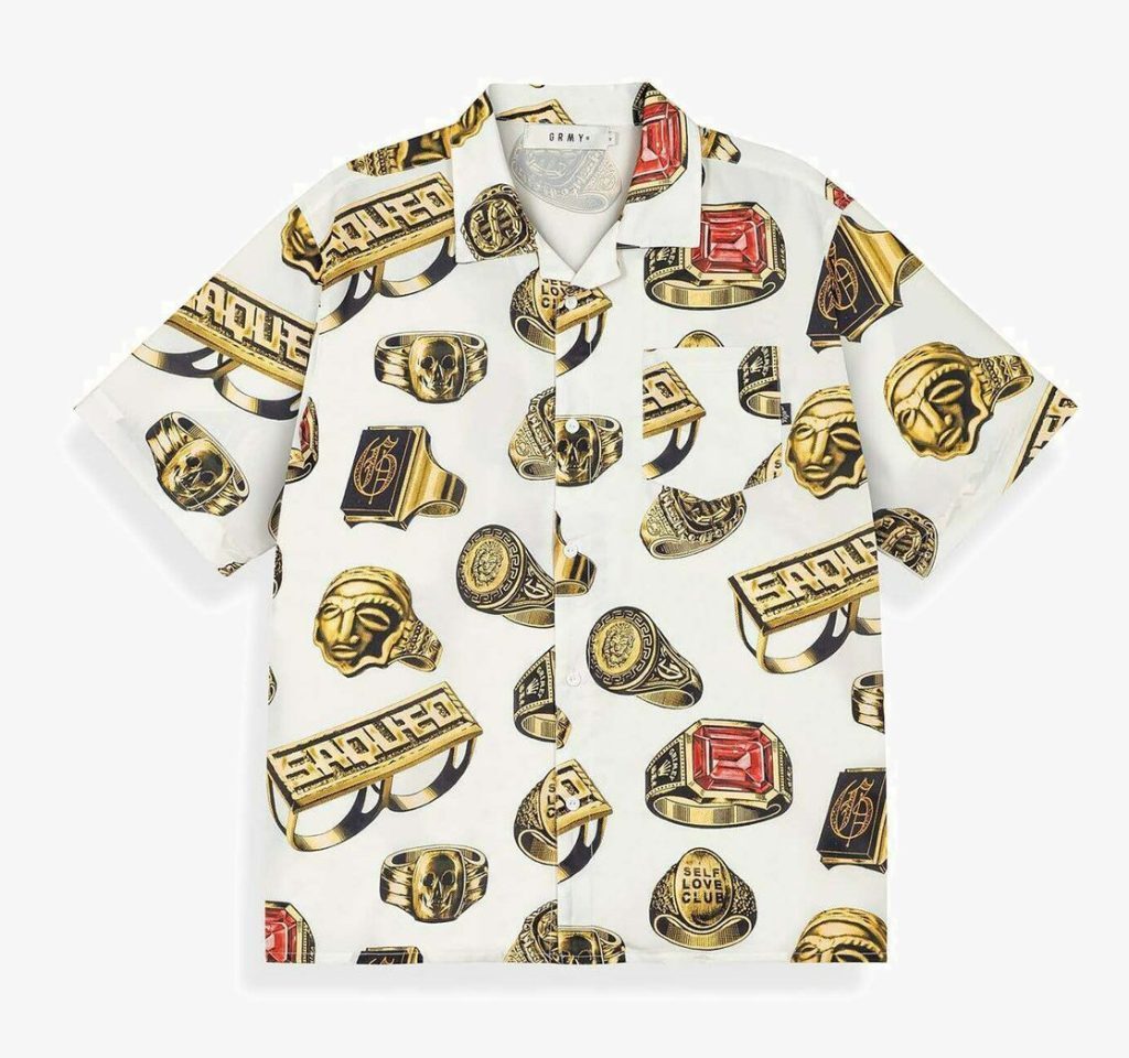 GRIMEY THE OG TOUR BUTTON UP SHIRT OFF WHITE GHS797-OWHT
