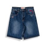 GRIMEY DROPPIN SCIENCE BAGGY DENIM SHORTS DEEP INDIGO BLUE GBDS205-DIBL