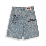 GRIMEY DROPPIN SCIENCE JACQUARD BAGGY DENIM SHORTS GBDS206-WLB - Image 2