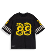 GRIMEY DROPPIN SCIENCE MESH BOXY FOOTBALL JERSEY BLACK GBMFJ798-BLK