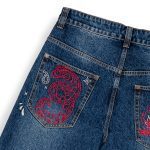 GRIMEY DROPPIN SCIENCE BAGGY DENIM SHORTS DEEP INDIGO BLUE GBDS205-DIBL - Image 2