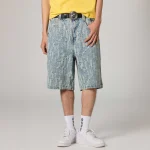GRIMEY DROPPIN SCIENCE JACQUARD BAGGY DENIM SHORTS GBDS206-WLB - Image 4