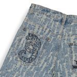 GRIMEY DROPPIN SCIENCE JACQUARD BAGGY DENIM SHORTS GBDS206-WLB - Image 3