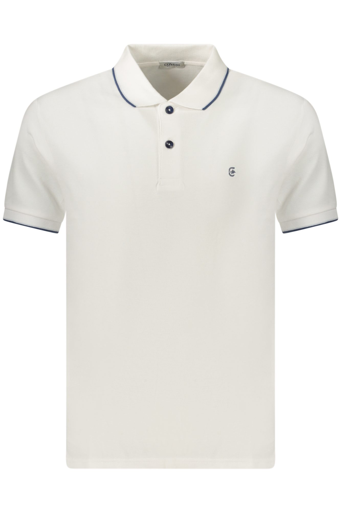 coverimovingpolomanichecorteuomobianco_1 COVERI MOVING MEN'S SHORT-SLEEVE POLO SHIRT WHITE - Image 1
