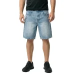 GRIMEY STARDUST BAGGY DENIM SHORTS WASHED LIGHT BLUE GBDS208-WIBL - Image 7