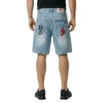 GRIMEY STARDUST BAGGY DENIM SHORTS WASHED LIGHT BLUE GBDS208-WIBL - Image 6