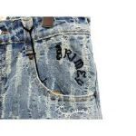 GRIMEY DROPPIN SCIENCE JACQUARD BAGGY DENIM SHORTS GBDS206-WLB - Image 7