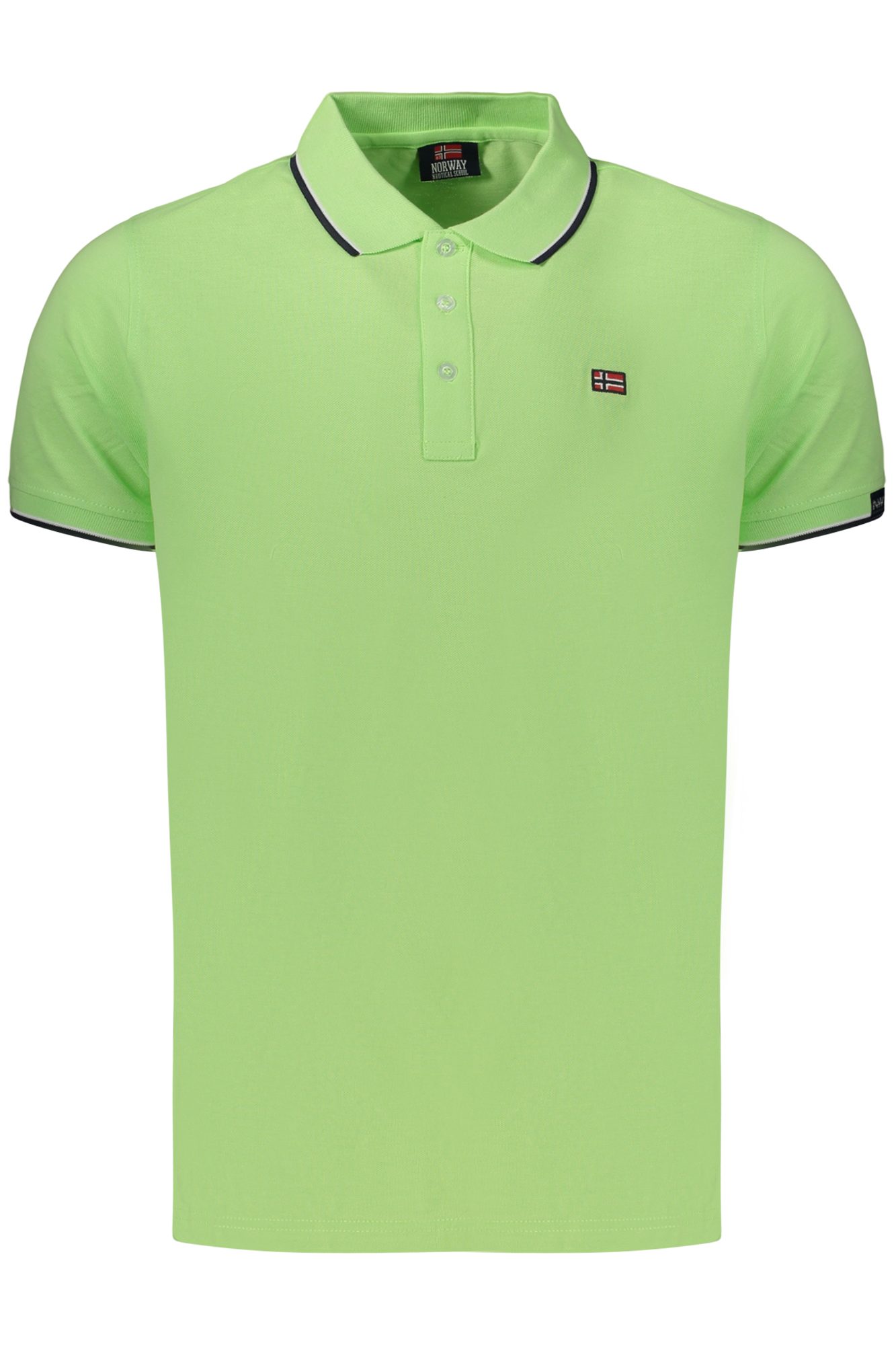 norway1963polomanichecorteuomoverde_1 NORWAY 1963 MEN'S SHORT-SLEEVED POLO SHIRT, GREEN - Image 1