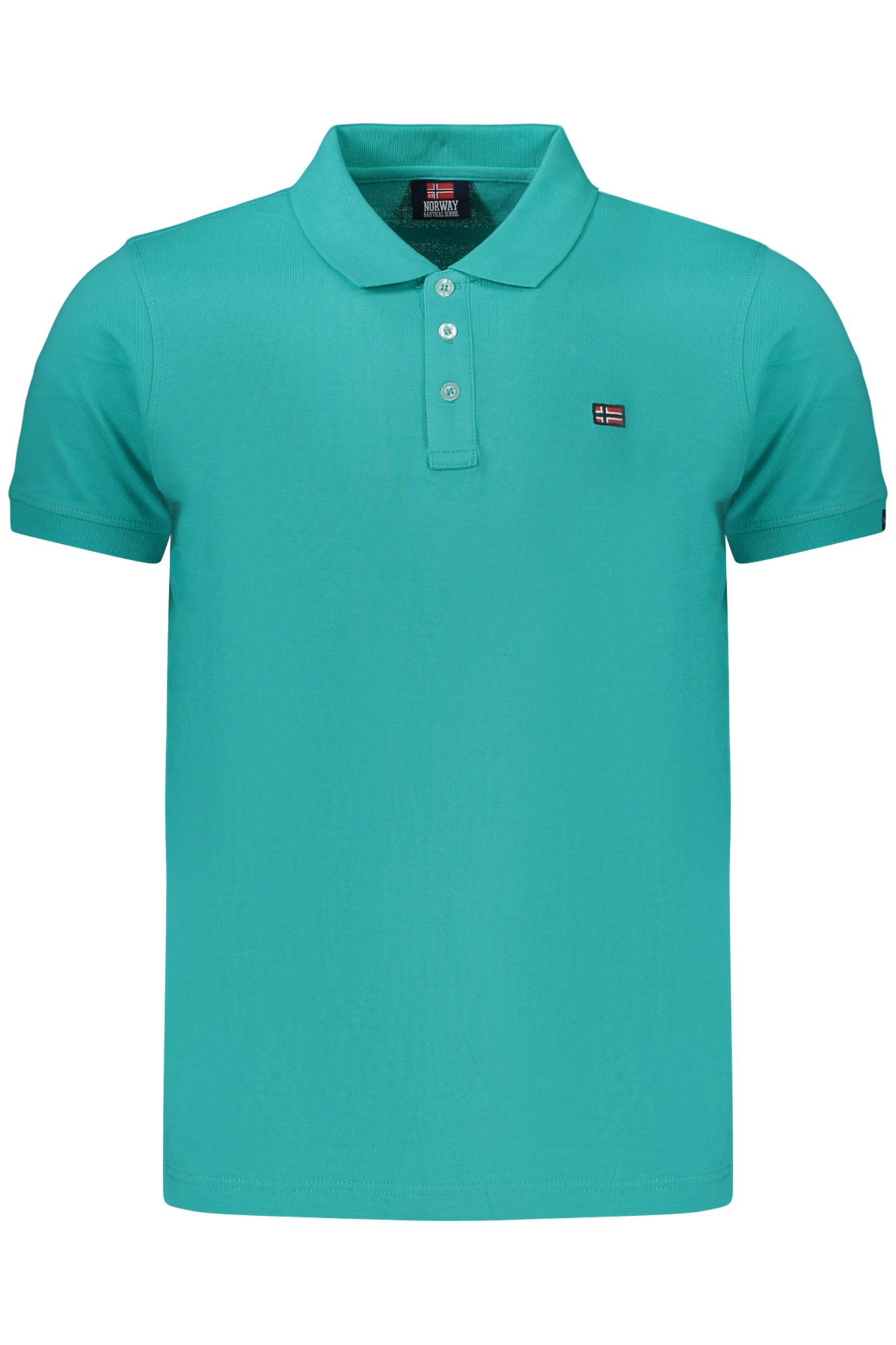 norway1963polomanichecorteuomoverde_1 NORWAY 1963 MEN'S SHORT-SLEEVED POLO SHIRT, GREEN - Image 1