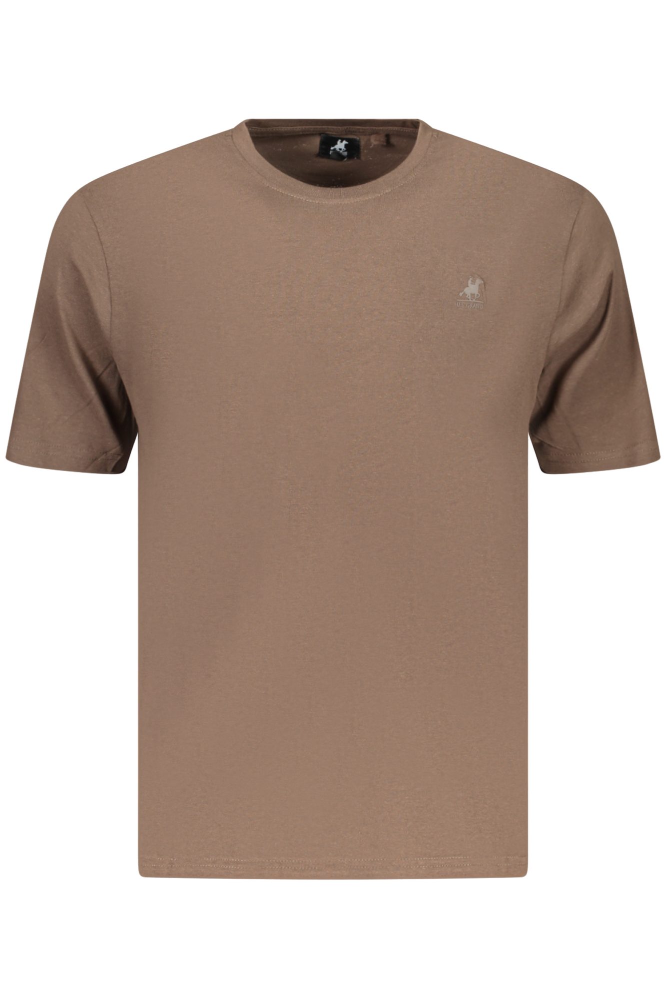 usgrandt-shirtmanichecorteuomomarrone_1 US GRAND MEN'S SHORT-SLEEVE T-SHIRT BROWN - Image 1