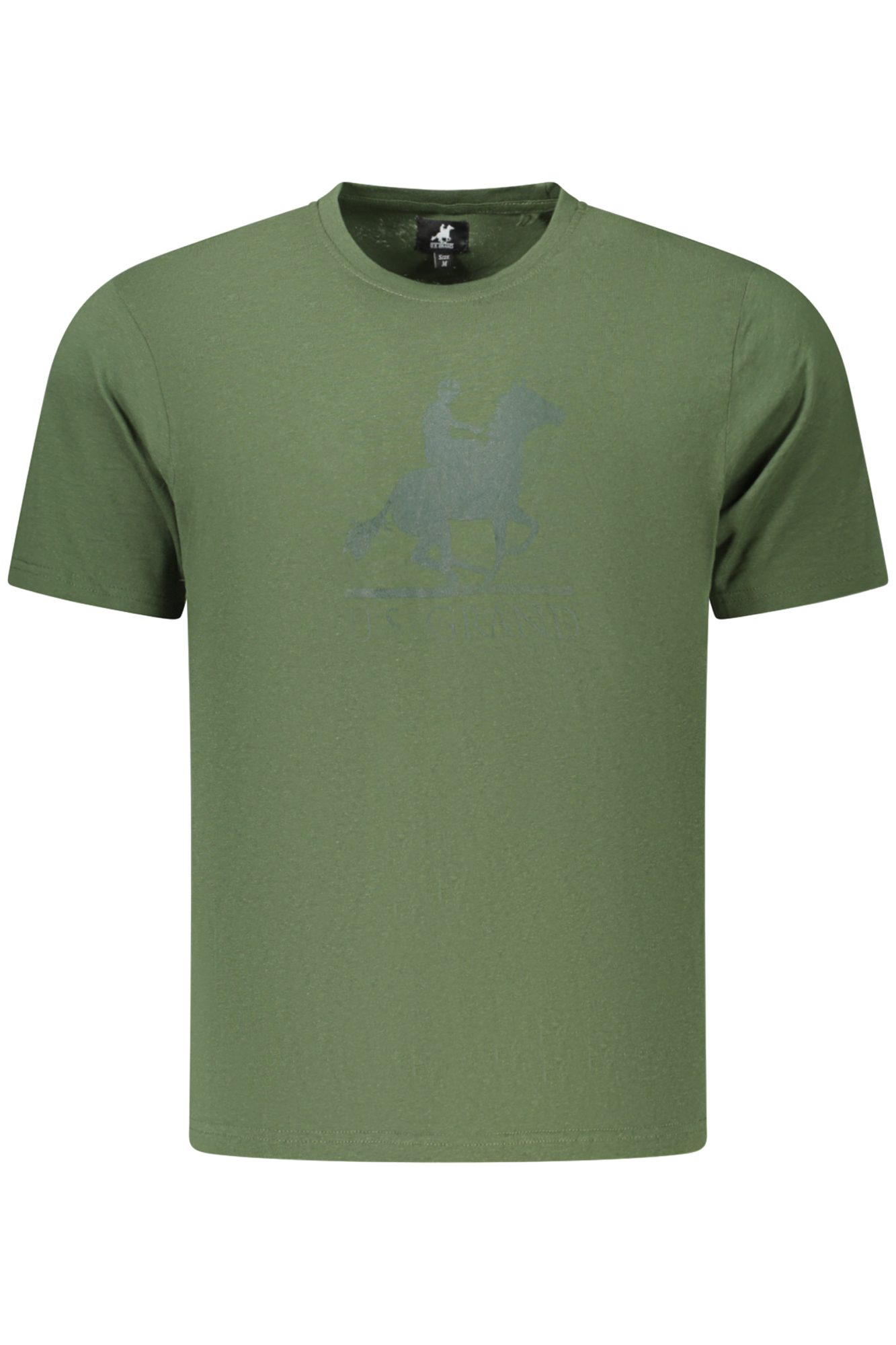 usgrandt-shirtmanichecorteuomoverde_1 US GRAND MEN'S SHORT-SLEEVED GREEN T-SHIRT - Image 1