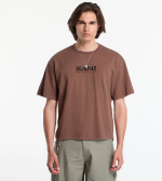 KARL KANI RETRO STENCIL BOXY T-SHIRT BROWN KM262-041-1