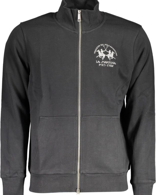 LA MARTINA BLACK ZIPPED SWEATSHIRT BLACK XMF005FP548