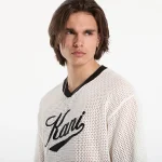 KARL KANI MAN CURSIVE VARSITY CROCHET BOXY WHITE KM262-021-2 - Image 2