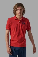 LA MARTINA RED SHORT SLEEVED POLO SHIRT CCMP01 PK001