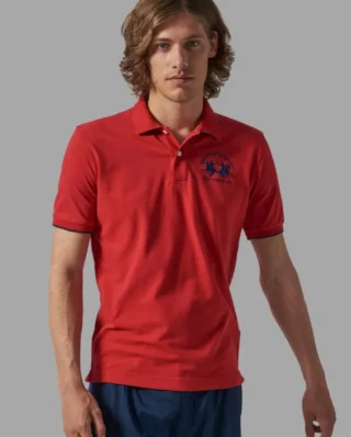 LA MARTINA RED SHORT SLEEVED POLO SHIRT CCMP01 PK001 - LA MARTINA