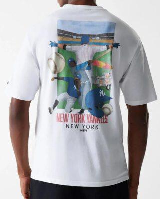 New Era New York Yankees MLB Baseball Graphic White Oversized T-Shirt 60684328 - NEW ERA