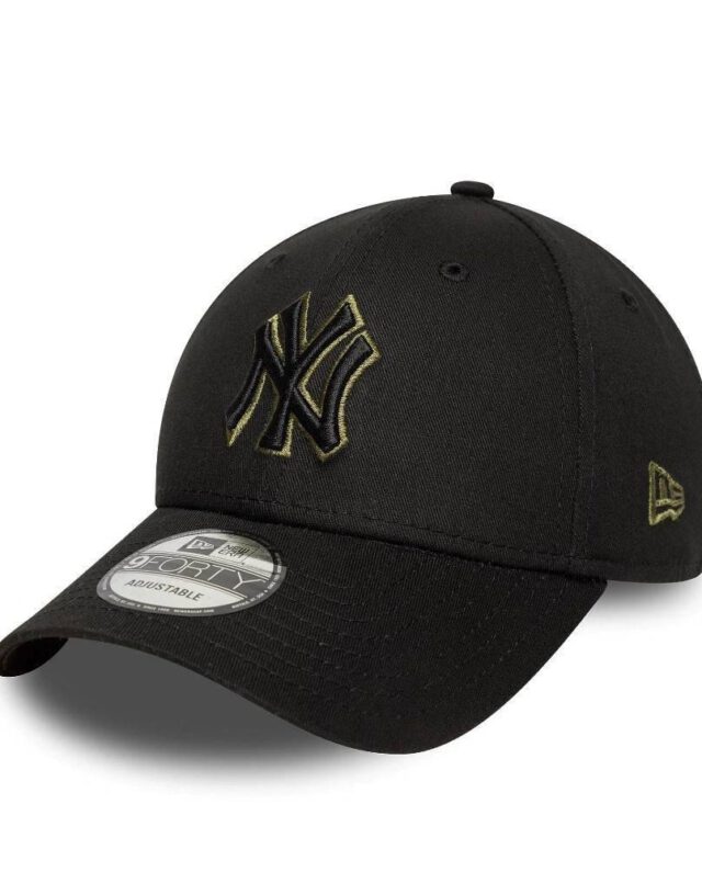 New Era New York Yankees Team Outline 9Forty Adjustable Cap Black 60759089 - NEW ERA