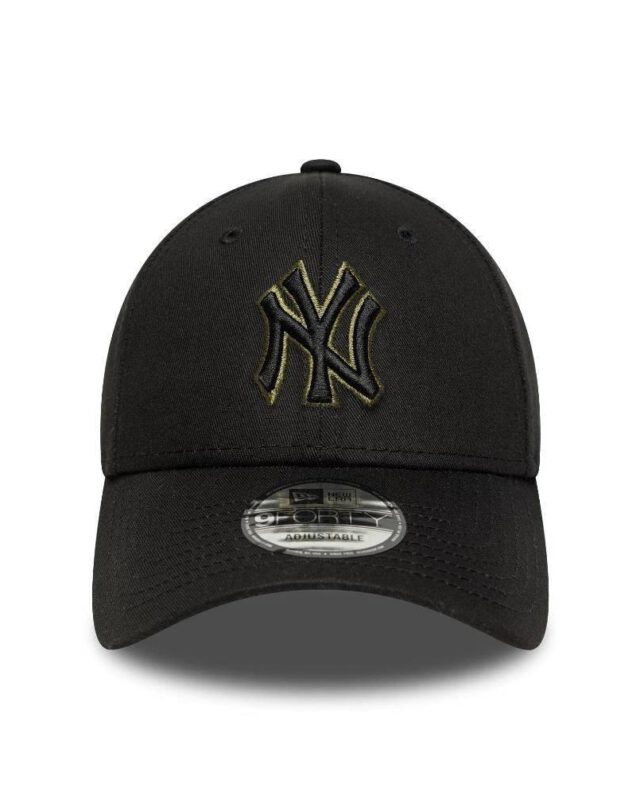 New Era New York Yankees Team Outline 9Forty Adjustable Cap Black 60759089 - NEW ERA
