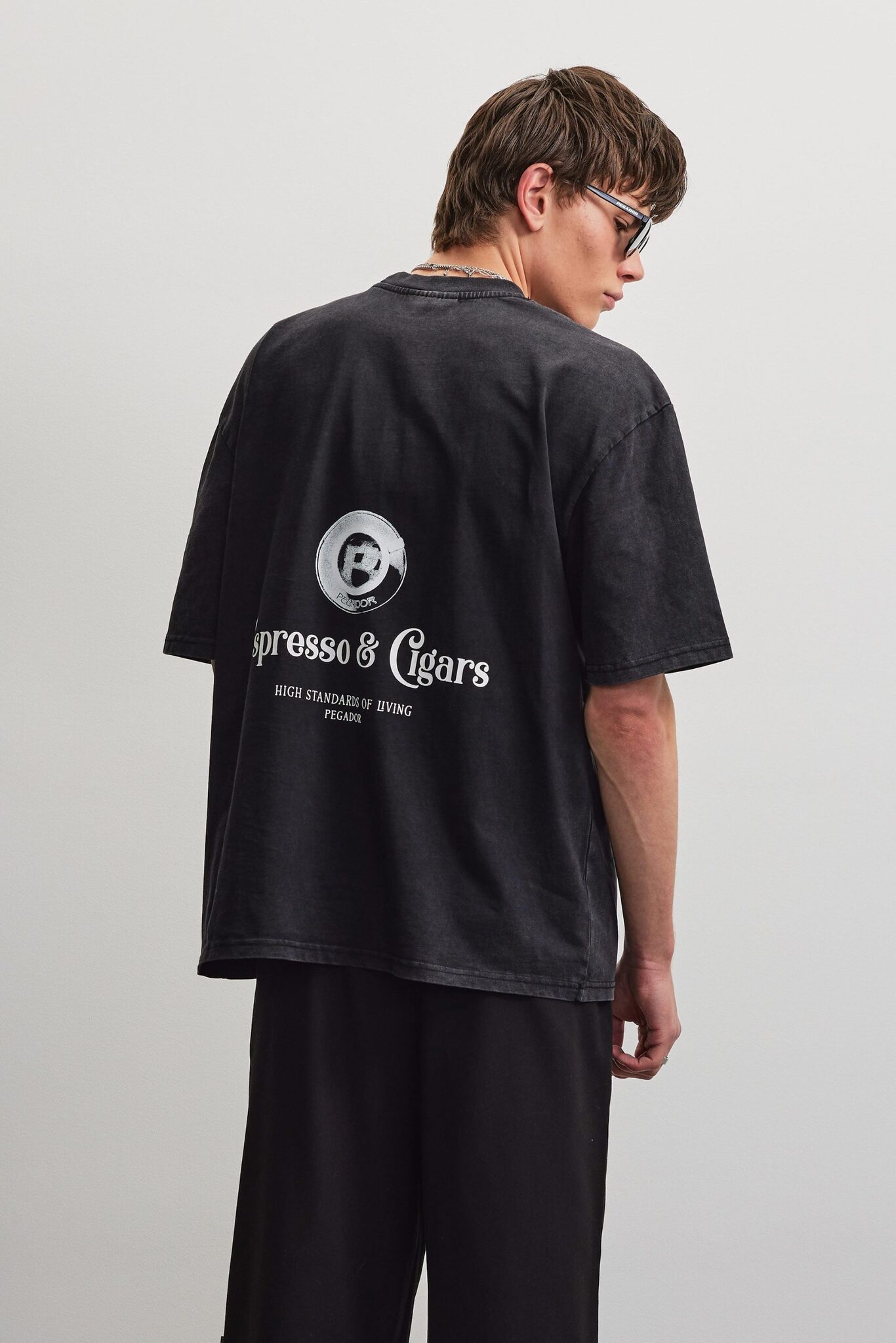 PEGADOR DRAGOR OVERSIZED TEE VINTAGE BLACK PGDR-7094-065 - Image 3
