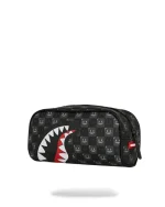 SPRAYGROUND SHARKS IN PARIS WTF BUBBLY BLACK CHECK POUCH B9316 4" x 2.75" x 8"