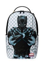 SPRAYGROUND MARVEL BLACK PANTHER WAKANDA FOREVER ON WHITE CHECK BACKPACK B8877 46 x 15 x 29 cm
