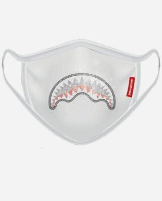 SPRAYGROUND ADULT TRINITY SHARK FORM FITTING FACE MASK WHITE - SPRAYGROUND