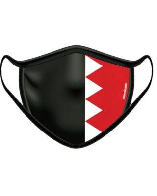 SPRAYGROUND VERTICAL BLACK AND WHITE RED FACE MASK - SPRAYGROUND