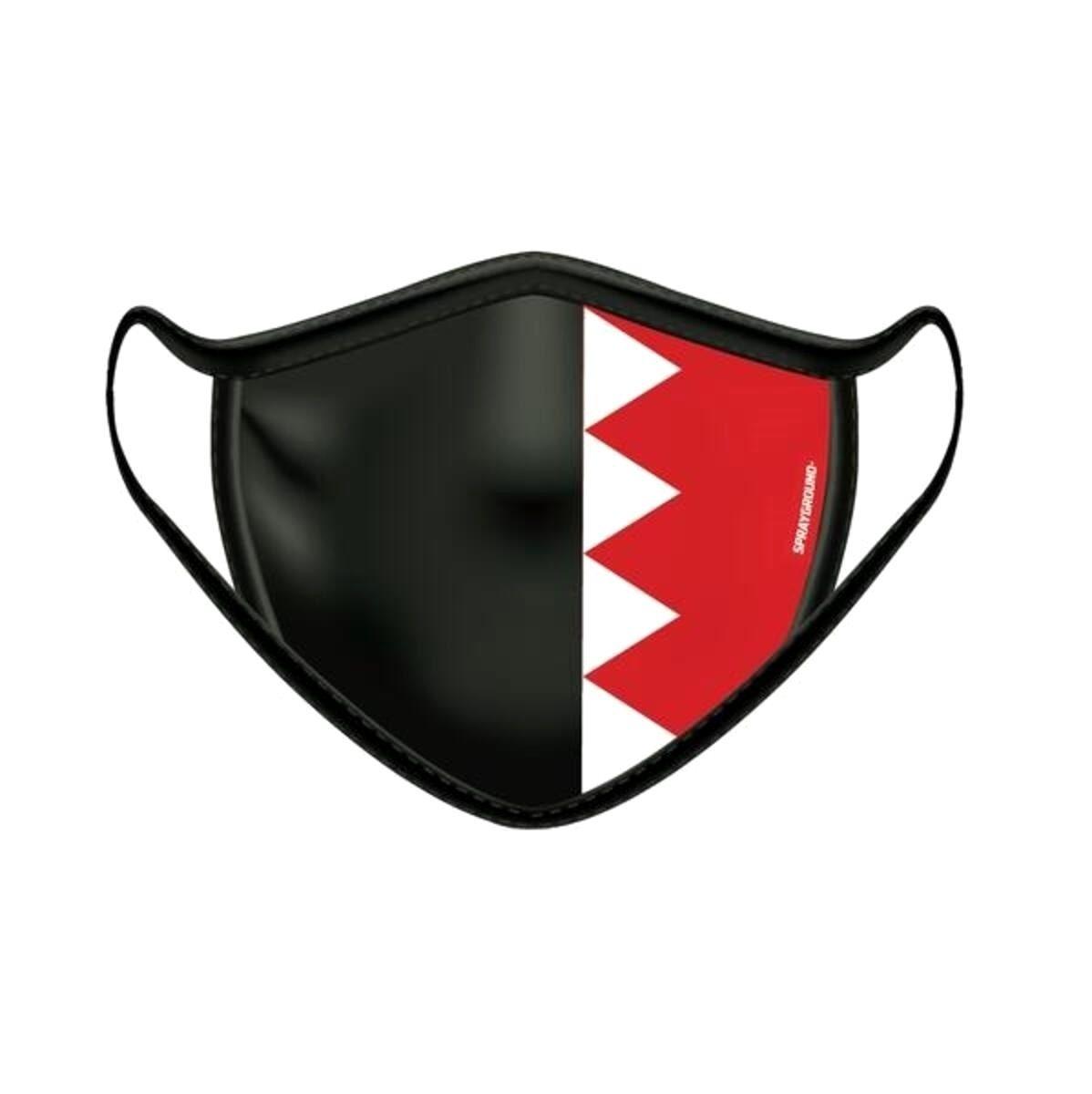 SPRAYGROUND VERTICAL BLACK AND WHITE RED FACE MASK - SPRAYGROUND