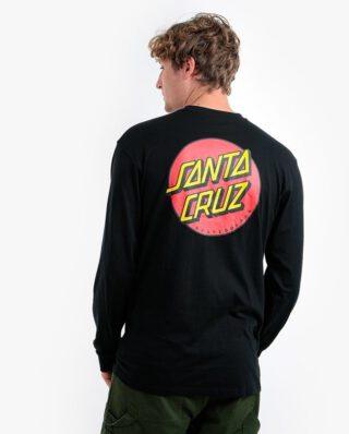 SANTA CRUZ CLASSIC DOT CHEST L/S T-SHIRT SCA-LTE-1126 BLACK - SANTA CRUZ
