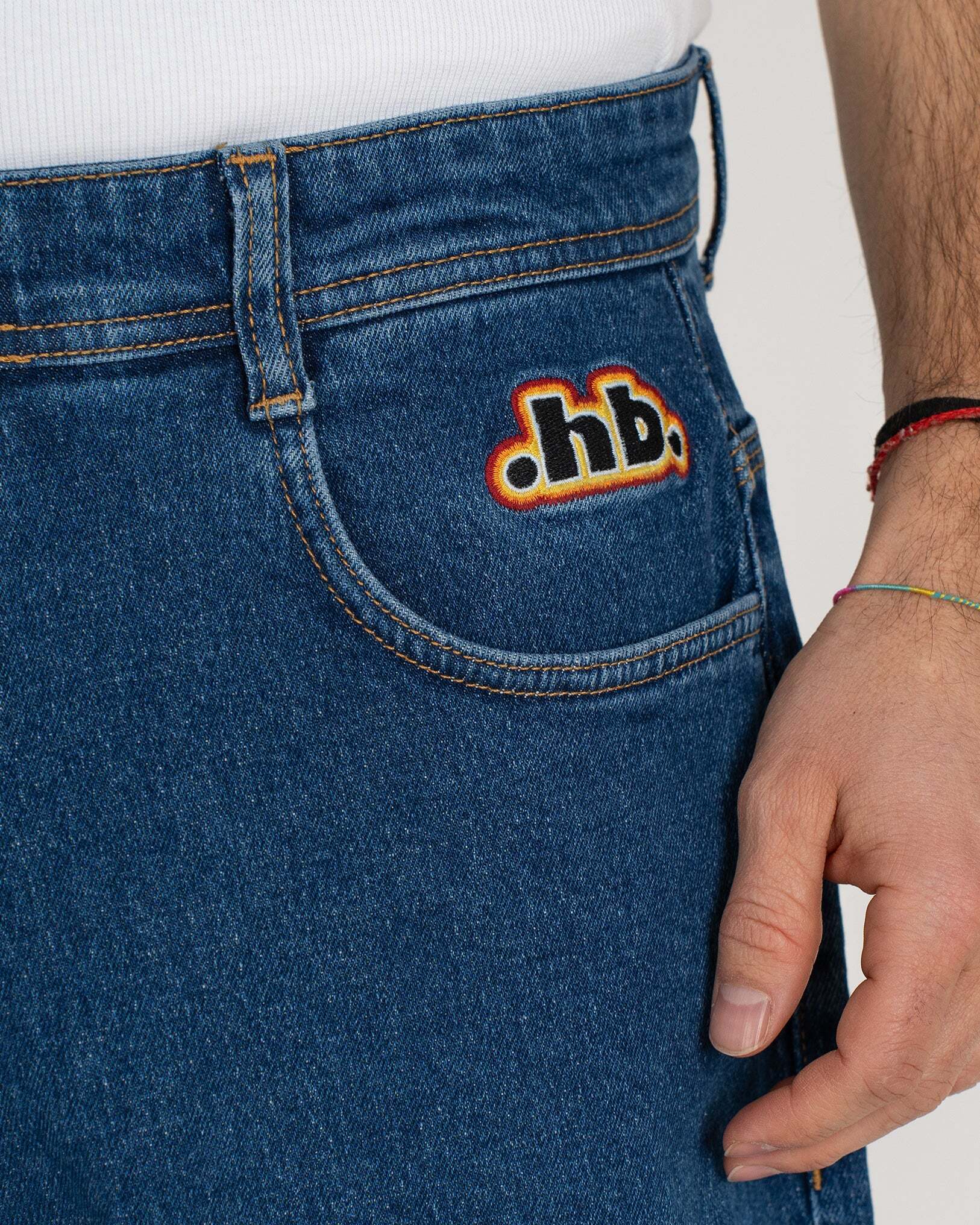 HOMEBOY x-tra MONSTER RETRO .hb. Denim WASHED BLUE 01SH1089-81 - Image 5