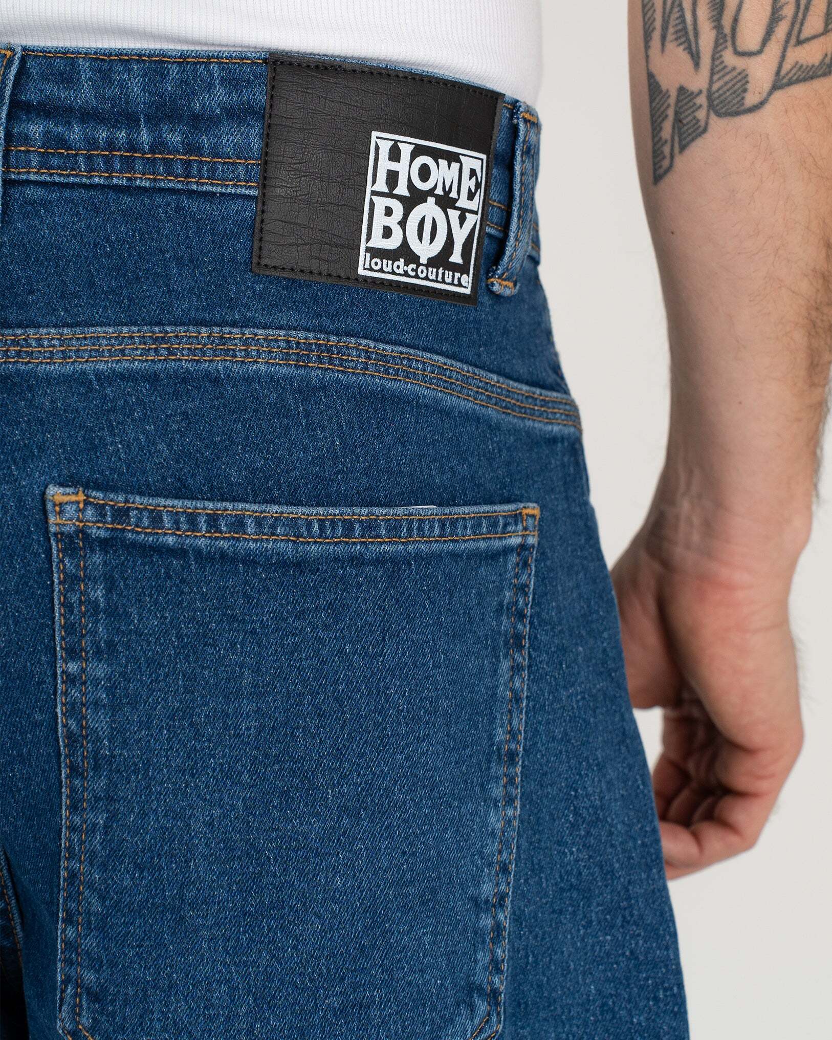 HOMEBOY x-tra MONSTER RETRO .hb. Denim WASHED BLUE 01SH1089-81 - Image 6