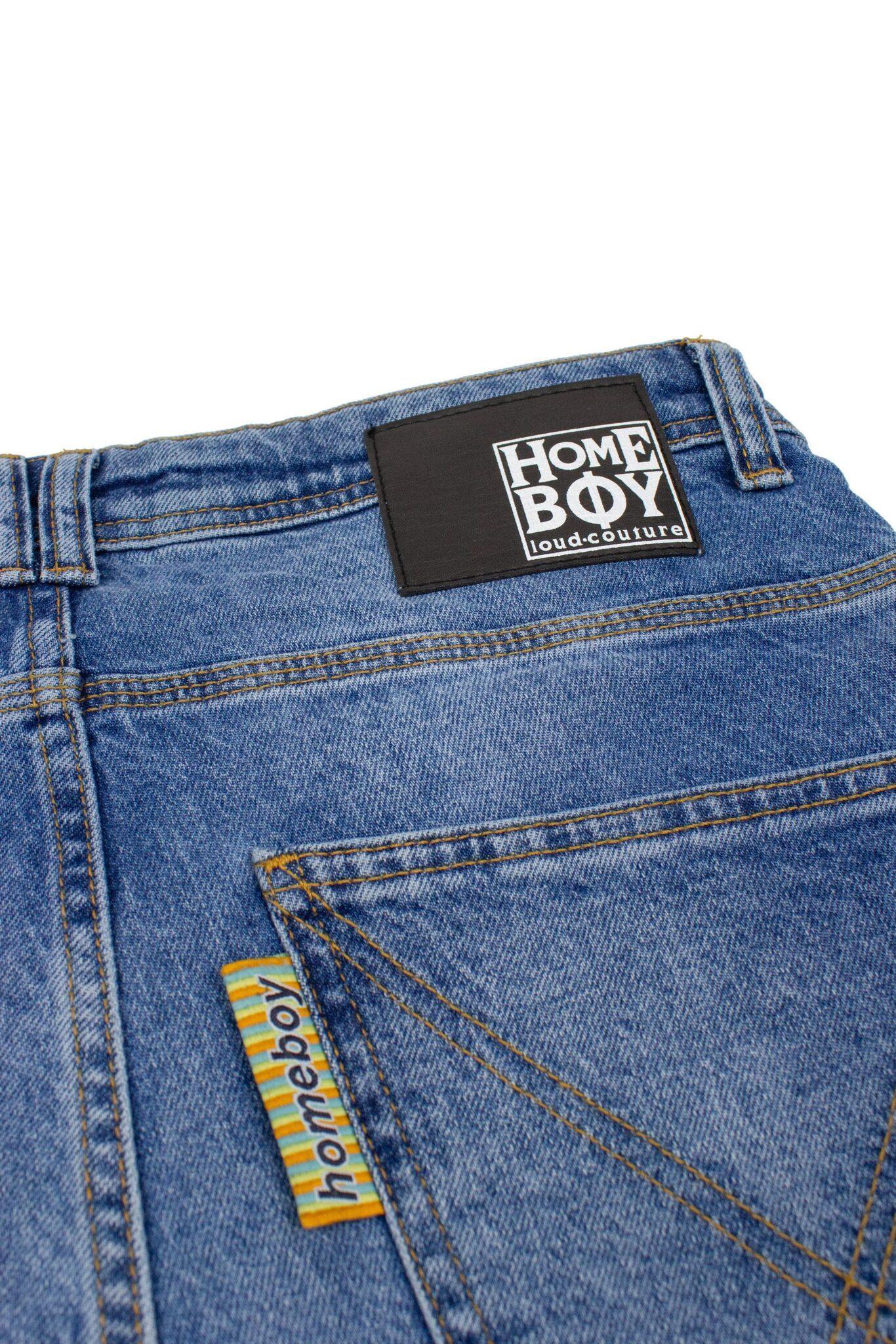 HOMEBOY X-TRA BAGGY VINTAGE SHORTS VINTAGE BLUE 01SH0386-86-22 - Image 4