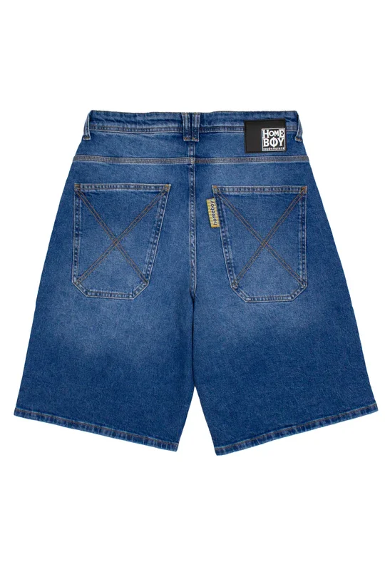 HOMEBOY X-TRA DESPERADO DENIM SHORTS VINTAGE BLUE 01SH2200-86 - HOMEBOY