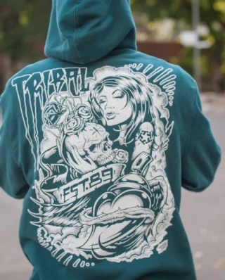 TRIBAL MAXX ’89 HOODIE DARK TEAL TR2035-411 - Tribal