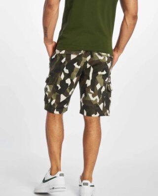 URBAN CLASSICS GEOMETRIC CAMO STRETCH TWILL CARGO SHORTS TB2902 WOOD CAMO - UrbanClassics