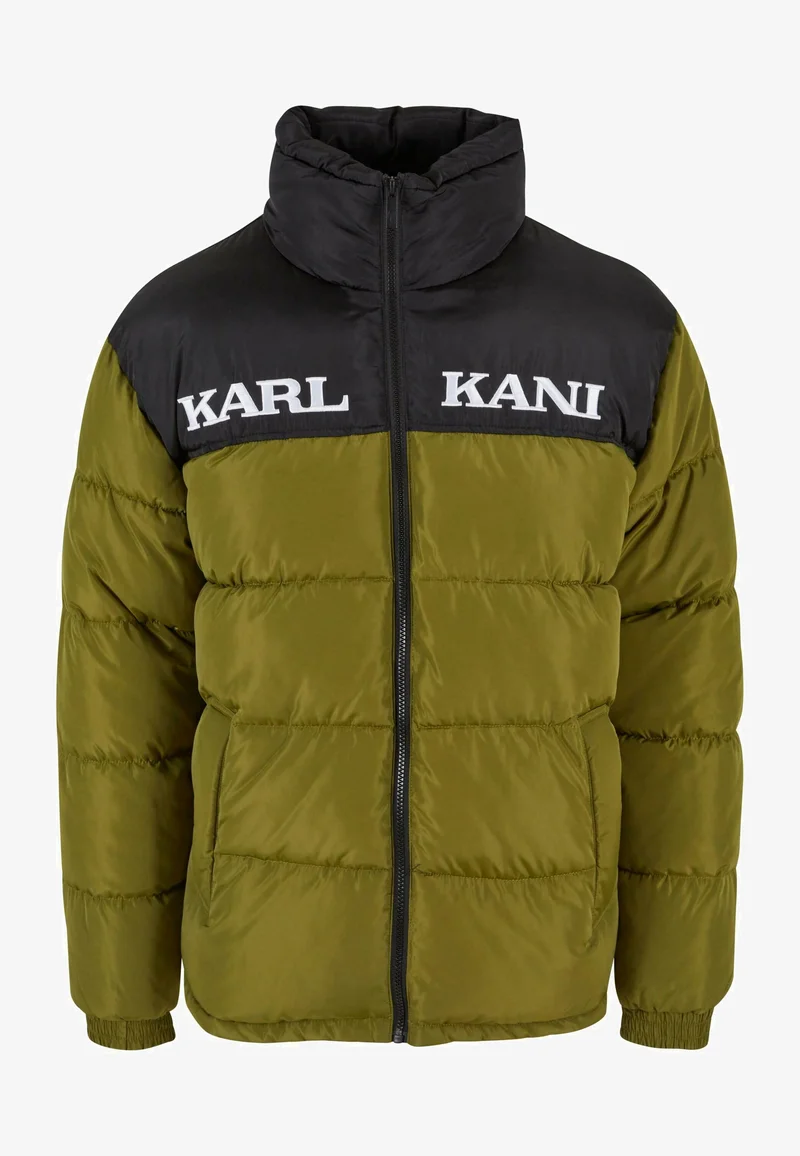 Karl Kani Retro Essential Puffer Jacket Olive Green KM-JK012-104-10 - Image 7