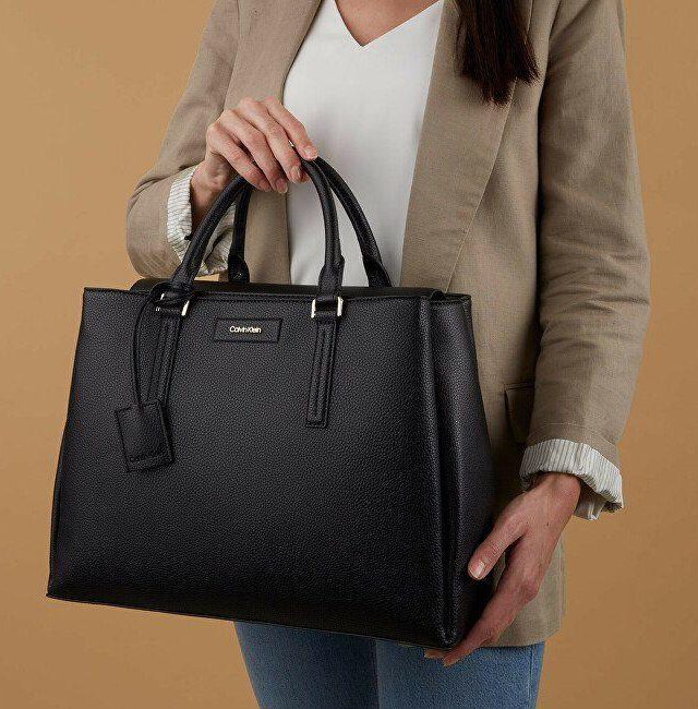 CALVIN KLEIN MINIMAL HARDWARE TOTE BAG BLACK K60K609183-BAX - CALVIN KLEIN