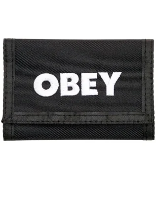 OBEY BOLD LOGO TRIFOLD WALLET BLACK