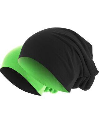 Urban Classics Jersey Beanie Reversible Black/Neon Green 10377