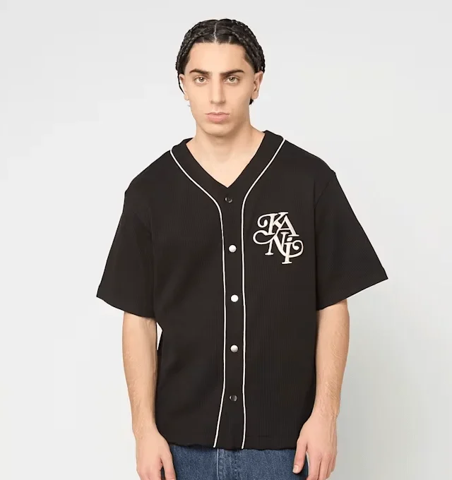 KARL KANI LEGACY WAFFLE BASEBALL JERSEY BLACK KM254-003-1