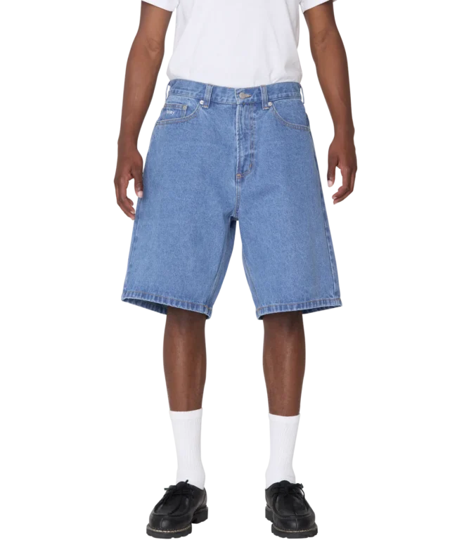 OBEY BIGWIG BAGGY DENIM SHORT RINSE INDIGO 172100090-RID