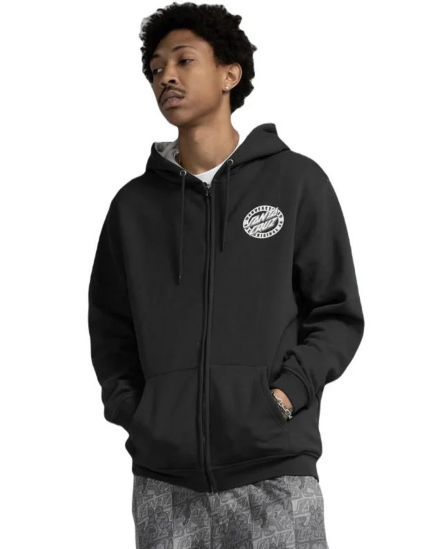 Santa Cruz MFG Oval Dot Zip Hood Black SCA-HDZ-0489 324