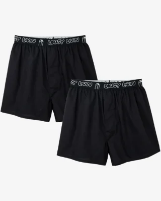 LOUSY LIVIN BOXERBRIEFS BOXERSHORTS BLACK 2 PACK LUUVBP2P - Lousy Livin