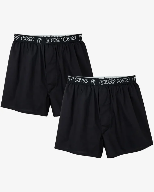 LOUSY LIVIN BOXERBRIEFS BOXERSHORTS BLACK 2 PACK LUUVBP2P - Lousy Livin
